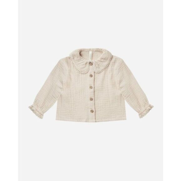 NWT! Rylee + Cru Stone Oversized Collar Blouse, Size 6-12M - Picture 1 of 3